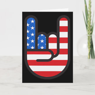 Bigfoot Merica Rock American Flag Patriotic 4th Of Card