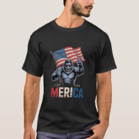 Bigfoot Merica Rock American Flag Patriotic 