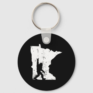 Bigfoot Minnesota State Map Sasquatch Men Women Gi Keychain