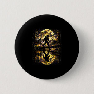 Bigfoot moonlight forest reflection adventure  2 inch round button