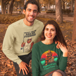 Bigfoot Morning Coffee Bigfoot Hair Don't Care  Sweatshirt