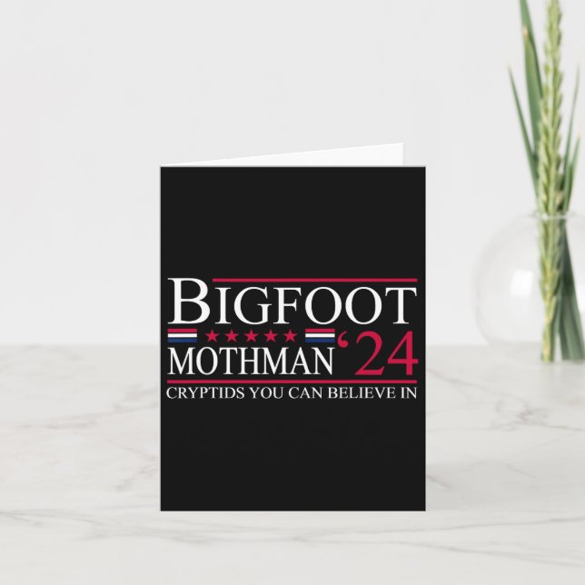 Bigfoot Mothman 2024 President Election Funny Vote Card (Front)