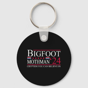 Bigfoot Mothman 2024 President Election Funny Vote Keychain