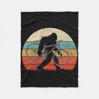 Bigfoot Mountain Bike Funny Mtb Biking Cycling Sas Fleece Blanket