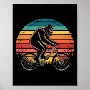 Bigfoot Mountain Bike Funny Mtb Biking Cycling Sas Poster