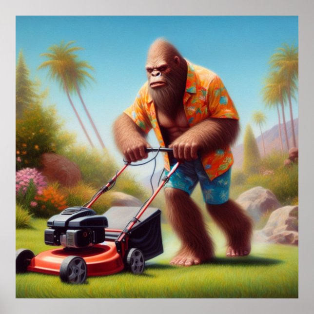 Bigfoot Mowing Poster (Front)