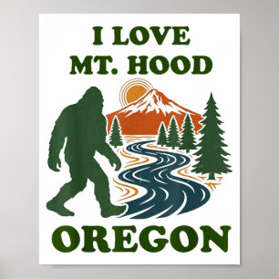 Bigfoot mt hood oregon poster