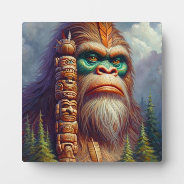Bigfoot Native American Totem Plaque (Front)