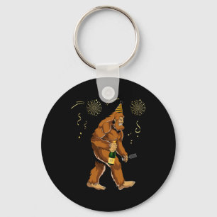 Bigfoot New Year Funny Outfit Sasquatch Holiday 20 Keychain