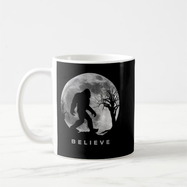 Bigfoot Night Full Moon I Believe Sasquatch Men Ki Coffee Mug (Left)