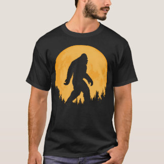 Bigfoot Night Minimalist Full Moon Trees T-Shirt