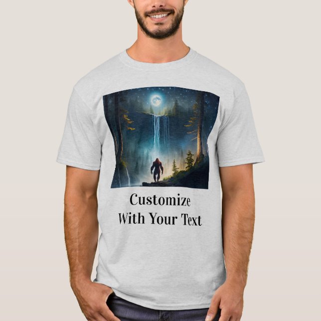 Bigfoot Night Woods Full Moon T-Shirt (Front)