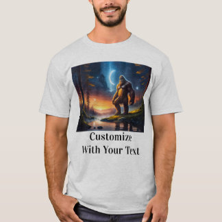 Bigfoot Night Woods Moon T-Shirt