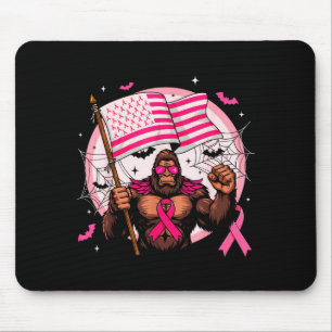 Bigfoot Nk Ribbon Breast Cancer Awareness Month Wo Mouse Pad