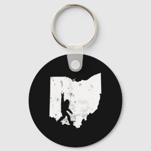 Bigfoot Ohio State Map Sasquatch Men Women Gift  Keychain