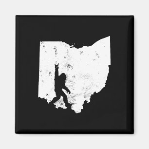 Bigfoot Ohio State Map Sasquatch Men Women Gift Magnet