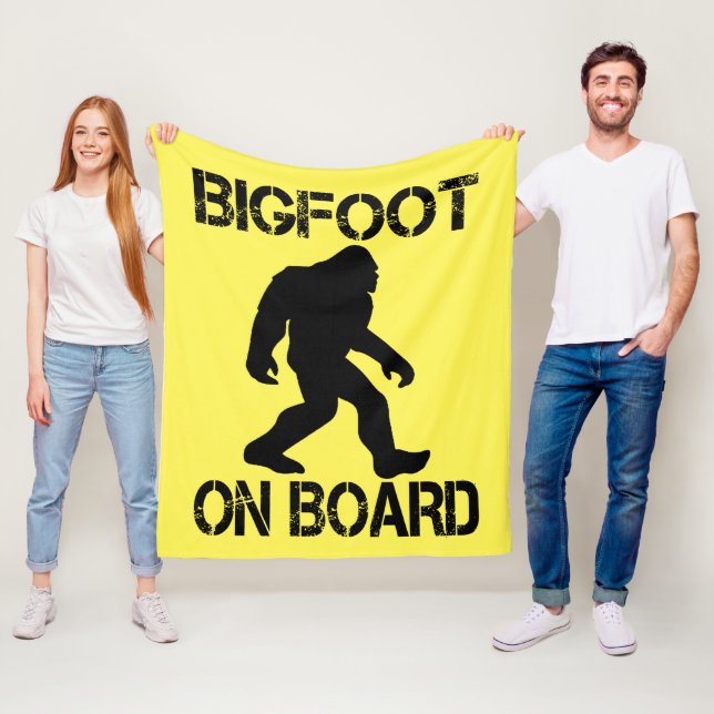 Bigfoot on Board - Funny Bigfoot    Fleece Blanket (In Situ)