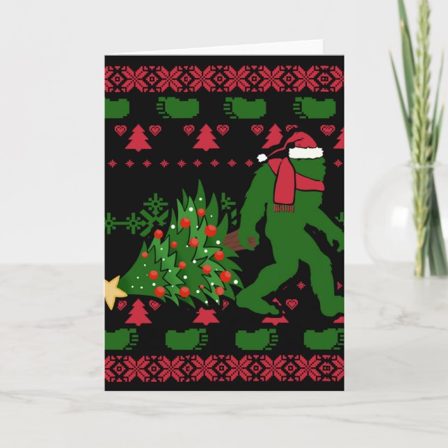 Bigfoot on knit background card (Front)