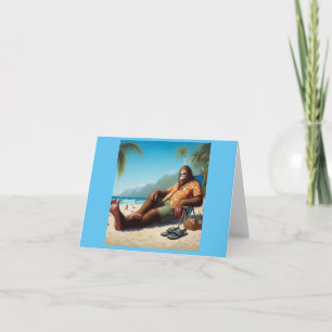 Bigfoot On the Beach Card