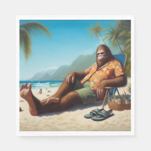 Bigfoot On the Beach Napkin
