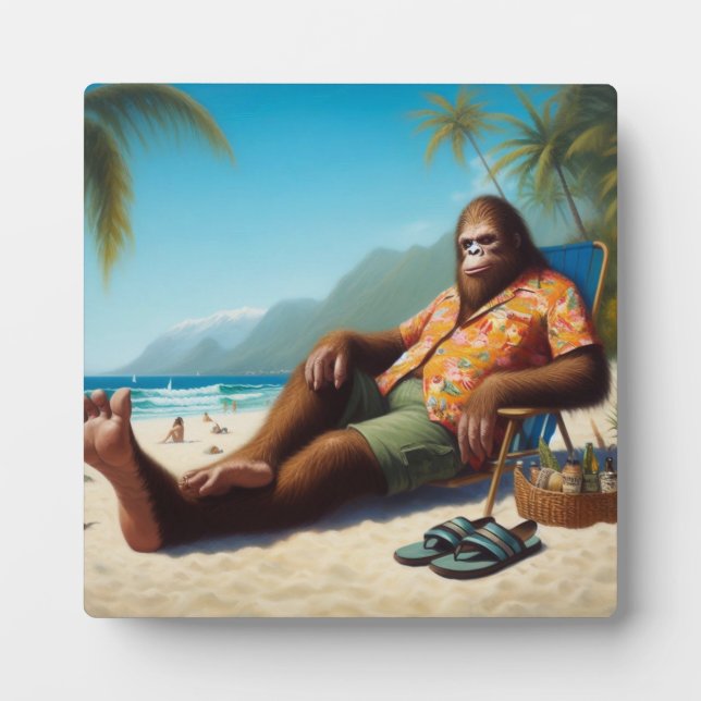 Bigfoot On the Beach Plaque (Front)