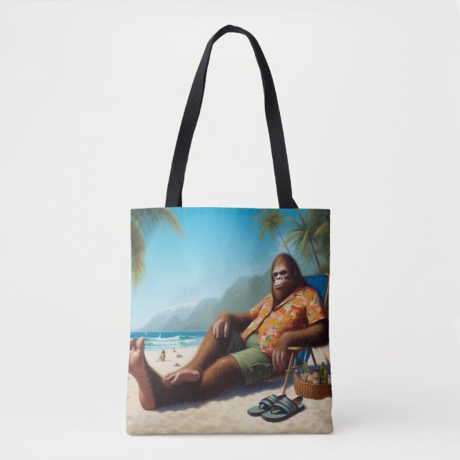 Bigfoot On the Beach Tote Bag (Front)