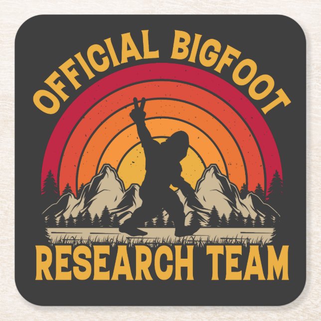 Bigfoot Original Research Team  Square Paper Coaster (Front)