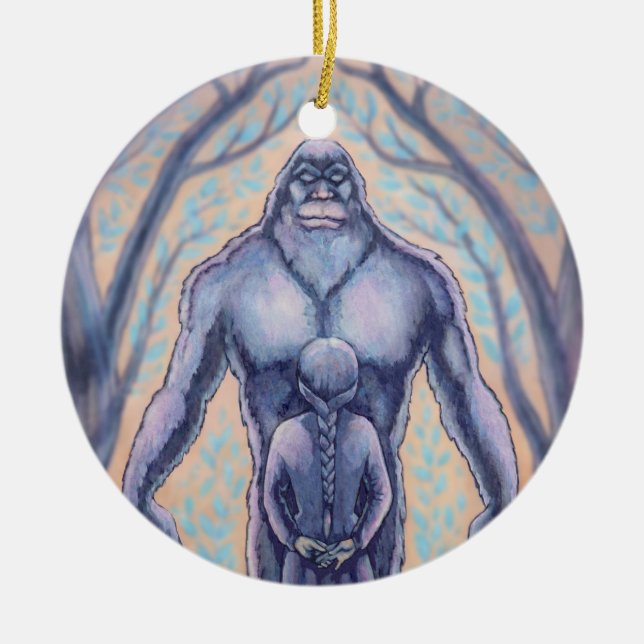 Bigfoot Ornament Personalized Sasquatch Gifts (Front)