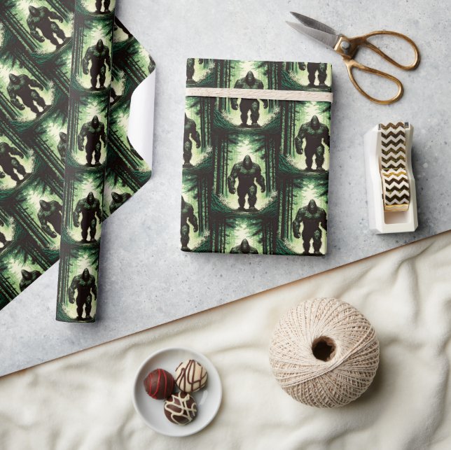 Bigfoot Out For A Forest Walk 2 Wrapping Paper (Crafts)