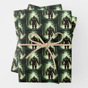 Bigfoot Out For A Forest Walk 2 Wrapping Paper Sheet