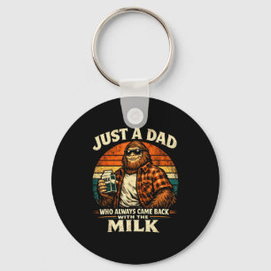 Bigfoot Papa Just Dad Who Keychain