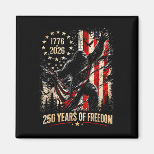 Bigfoot patriotic 250 years of freedom american magnet