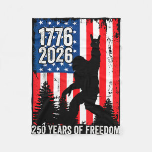 Bigfoot patriotic 250 years of freedom usa 250th fleece blanket
