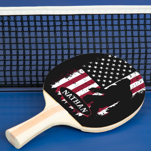 Bigfoot, Patriotic,  Ping Pong Paddle (Insitu)