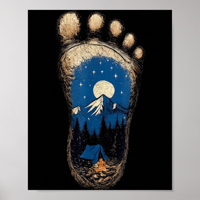 Bigfoot paw print camping mountain sasquatch (Front)
