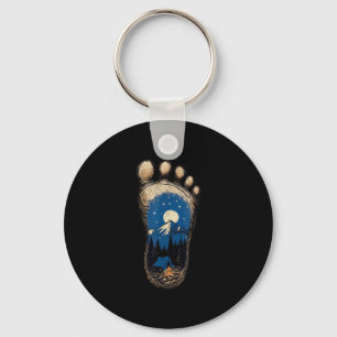 Bigfoot paw print camping mountain sasquatch keychain