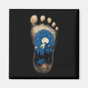 Bigfoot paw print camping mountain sasquatch magnet