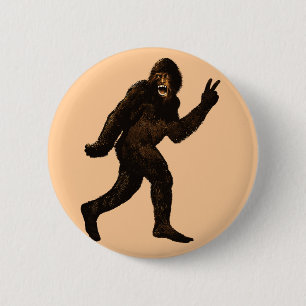 Bigfoot Peace Sign 2 Inch Round Button