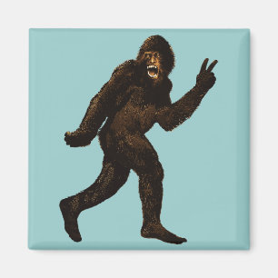 Bigfoot Peace Sign Magnet