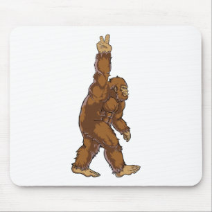 Bigfoot Peace Sign  Mouse Pad