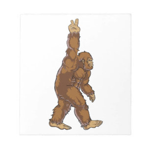 Bigfoot Peace Sign Notepad