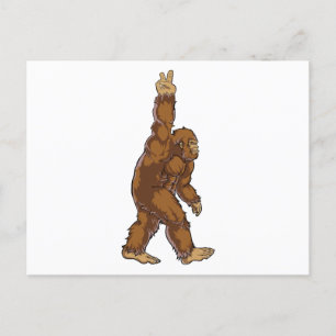Bigfoot Peace Sign Postcard