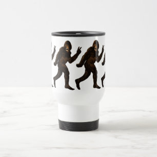 Bigfoot Peace Sign Travel Mug