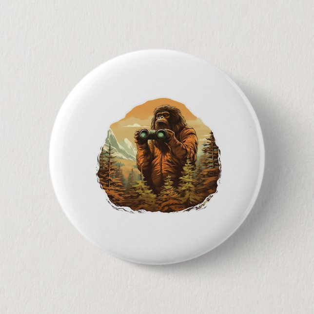 Bigfoot Peek-A-Boo 2 Inch Round Button (Front)