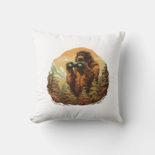 Bigfoot Peek-A-Boo Throw Pillow