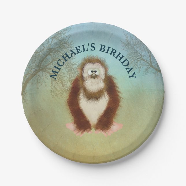 Bigfoot Personalized Birthday  Paper Plate (Front)