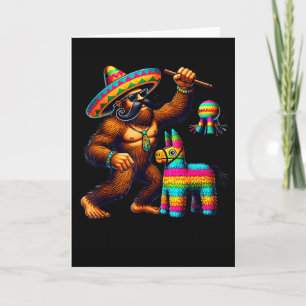 Bigfoot Pinata Cinco De Mayo Mexican Sasquatch Kid Card