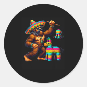 Bigfoot Pinata Cinco De Mayo Mexican Sasquatch Kid Classic Round Sticker