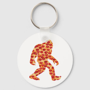 Bigfoot Pizza Keychain