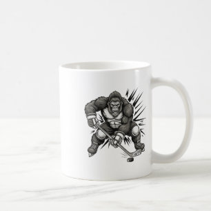 Bigfoot Player Playing Hockey Funny Sasquatch Ice  Coffee Mug